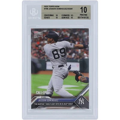 Jasson Domínguez New York Yankees 2023 Topps Now HR in MLB Debut #798 BGS Authenticated 10 Rookie Card - 10,9.5,10,10 Subgrades