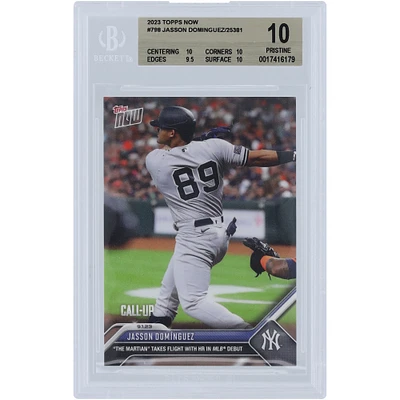 Jasson Domínguez New York Yankees 2023 Topps Now HR in MLB Debut #798 BGS Authenticated 10 Rookie Card - 10,10,9.5,10 Subgrades