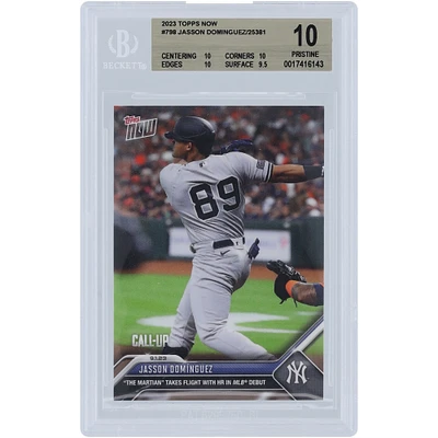 Jasson Domínguez New York Yankees 2023 Topps Now HR in MLB Debut #798 BGS Authenticated 10 Rookie Card - 10,10,10,9.5 Subgrades