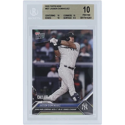Jasson Domínguez New York Yankees 2023 Topps Now 1st HR at Yankee Stadium #827 BGS Authenticated 10 Rookie Card - 10,10,10,9.5 Subgrades