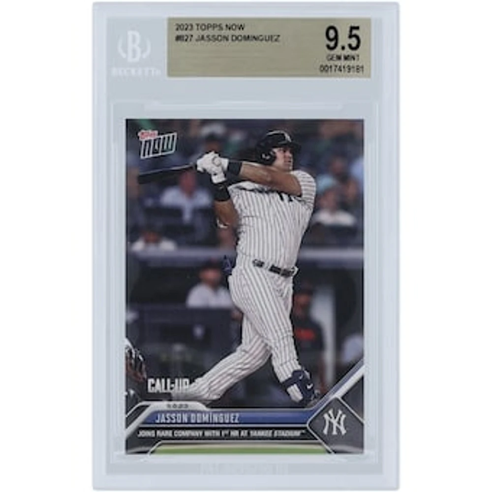 Jasson Domínguez New York Yankees 2023 Topps Now 1st HR at Yankee Stadium #827 BGS Authenticated 9.5 Rookie Card