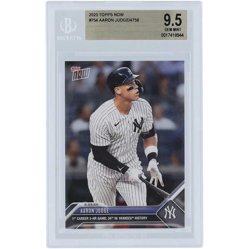 Aaron Judge New York Yankees 2023 Topps Now 1st Career 3-HR Game, 34th in Yankee History #754 BGS Authenticated 9.5 Card