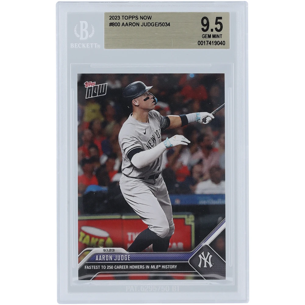 Aaron Judge New York Yankees 2023 Topps Now Fastest to 250 Career HR in MLB History #800 BGS Authenticated 9.5 Card