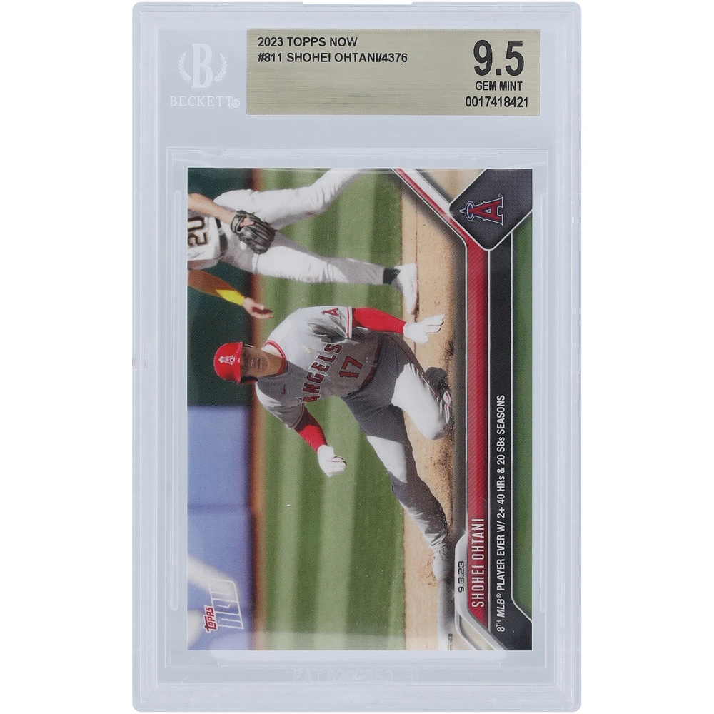 Shohei Ohtani Los Angeles Angels 2023 Topps Now 8th MLB Player Ever w/ 2+ 40Hrs & 20SBs Season #811 BGS Authenticated 9.5 Card