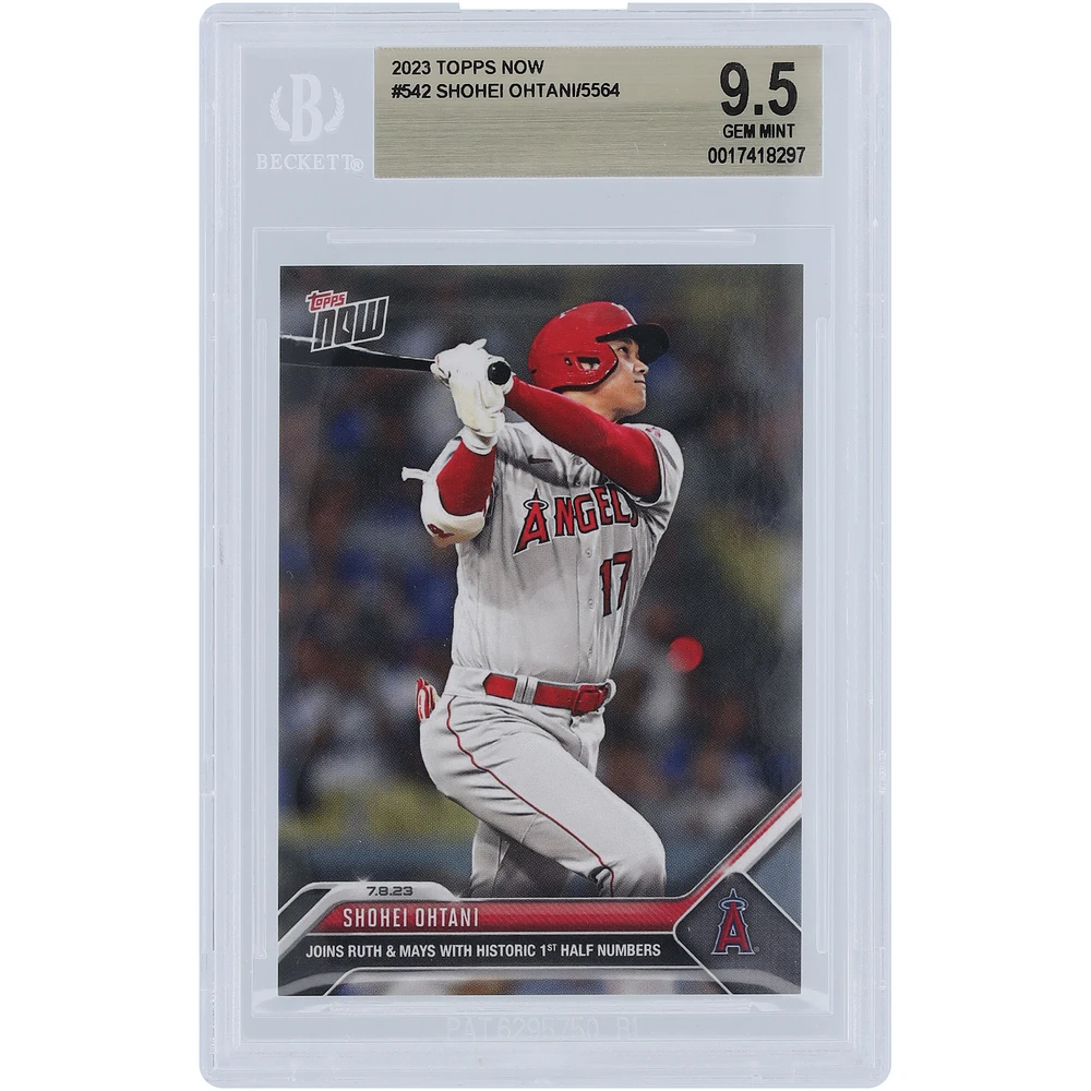 Shohei Ohtani Los Angeles Angels 2023 Topps Now Joins Ruth & Mays With Historic 1st Half Numbers #542 BGS Authenticated 9.5 Card