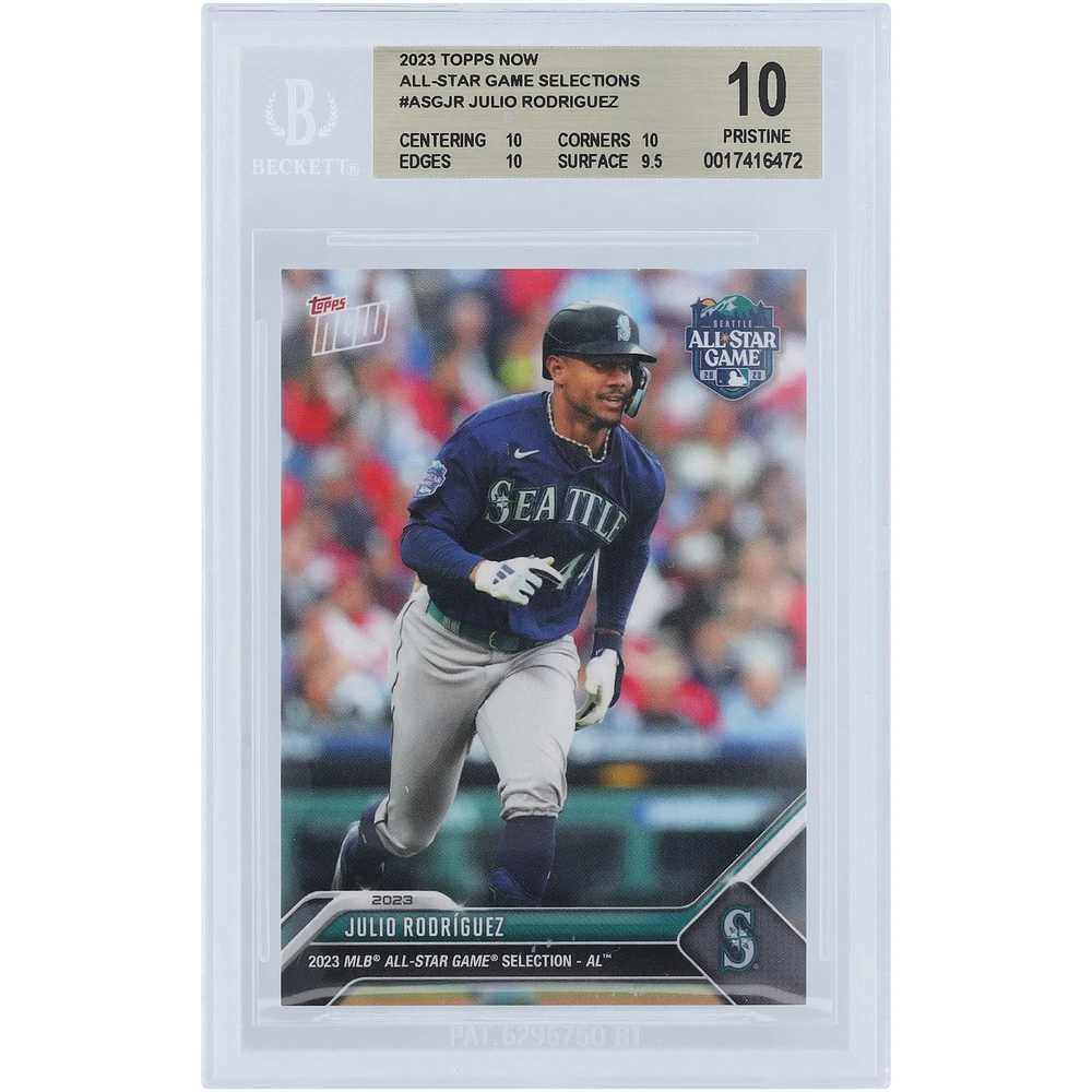 Julio Rodriguez Seattle Mariners 2023 Topps Now 2023 MLB All-Star Game Selection - AL #ASG-JR BGS Authenticated 10 Card - 10,10,10,9.5 Subgrades