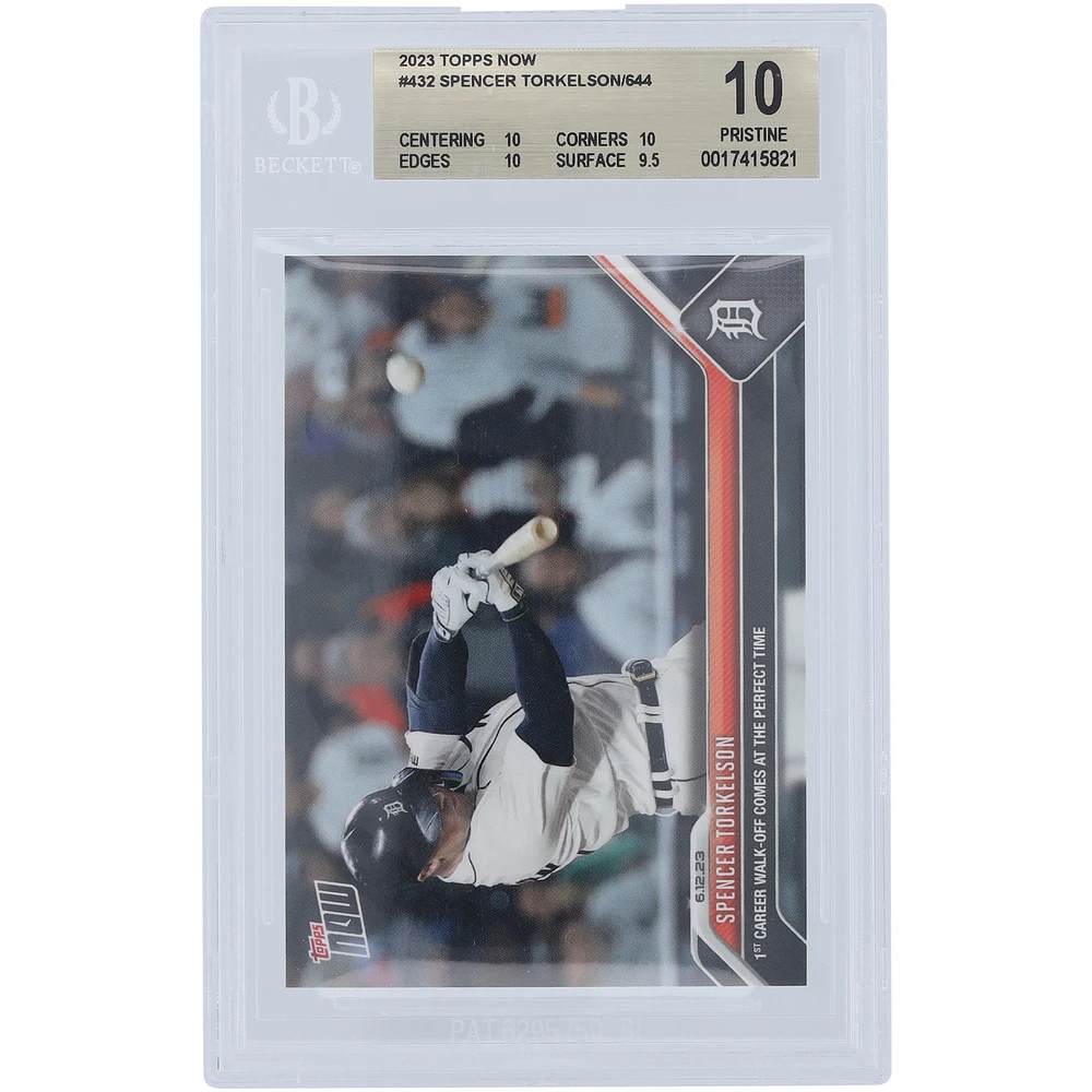 Spencer Torkelson Detroit Tigers 2023 Topps Now 1st Career Walk-Off Homerun #432 BGS Authenticated 10 Card - 10,10,10,9.5 Subgrades