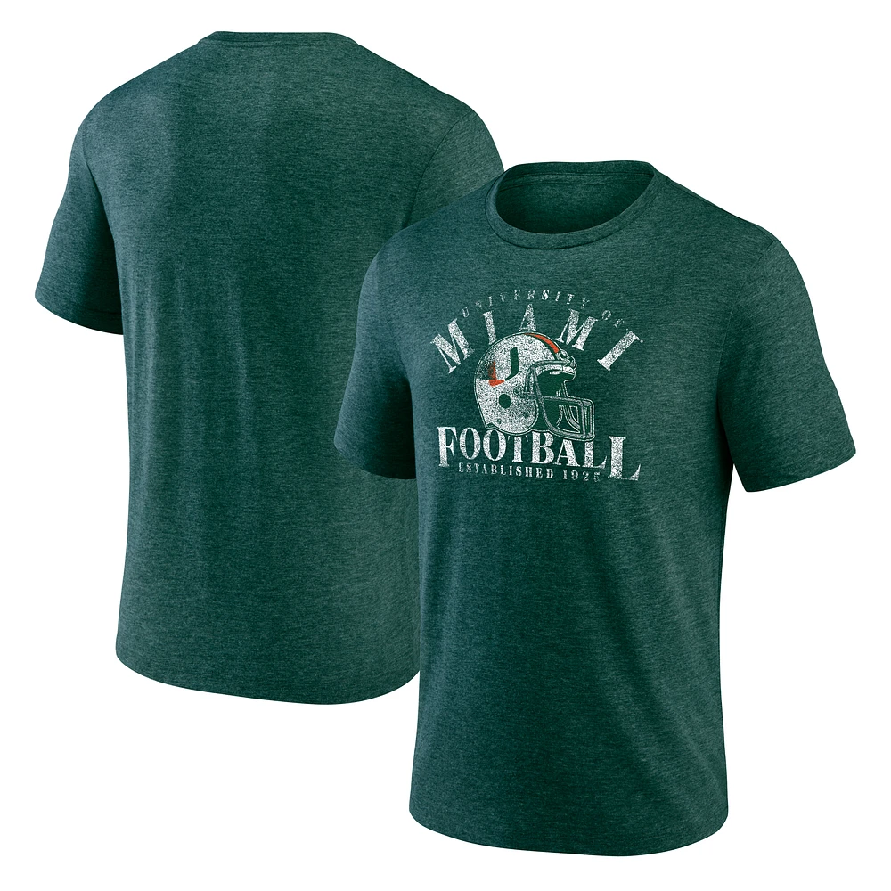 Men's Green Miami Hurricanes The Goods Tri-Blend T-Shirt