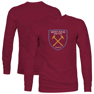 Men's 1863FC Maroon West Ham United Color Badge Long Sleeve T-Shirt