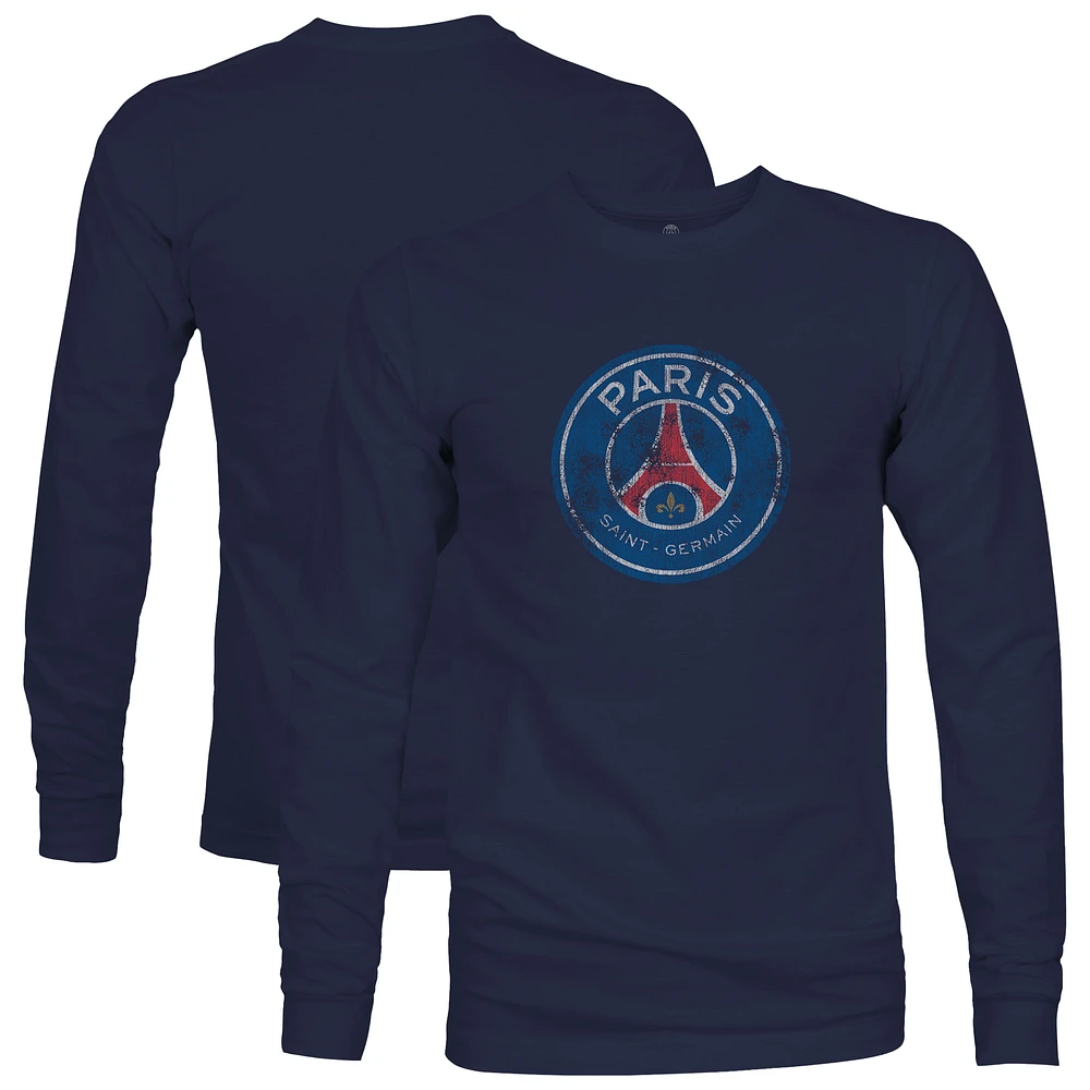Men's 1863FC Navy Paris Saint-Germain Color Badge Long Sleeve T-Shirt
