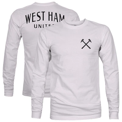 Men's 1863FC Gray West Ham United Back Team Arch Long Sleeve T-Shirt