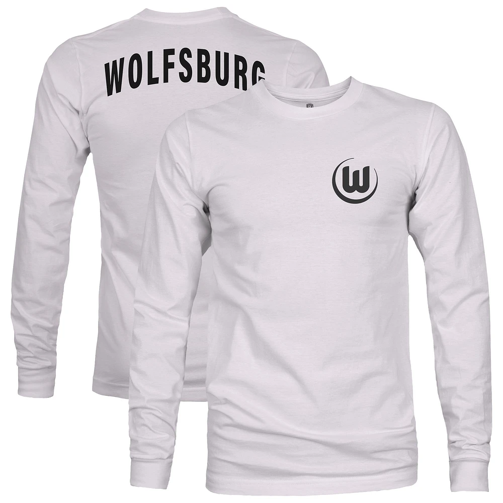 Men's 1863FC Silver VfL Wolfsburg Arch Long Sleeve T-Shirt