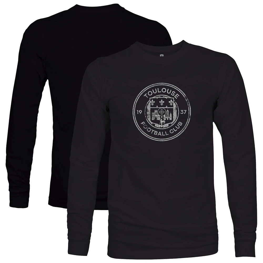 Men's 1863FC Black Toulouse Mono Badge Long Sleeve T-Shirt