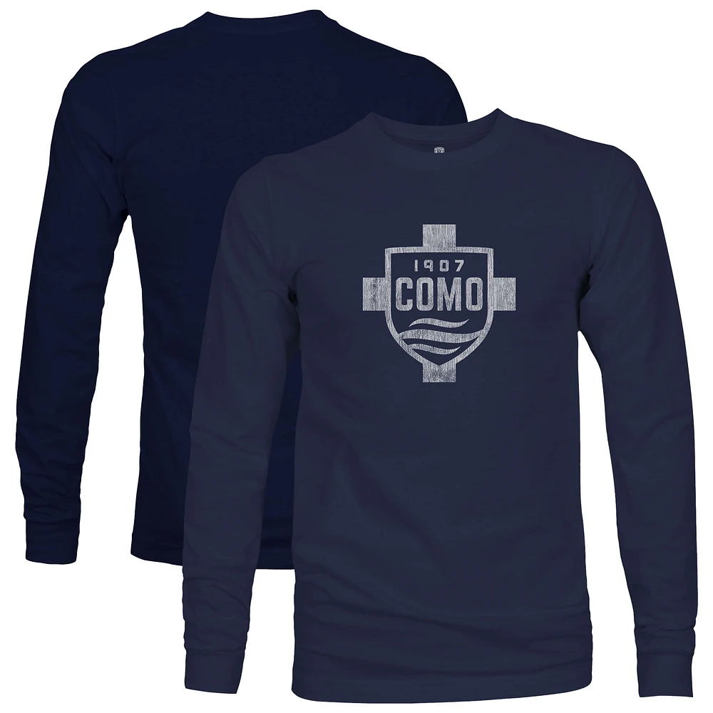 Men's 1863FC Navy Como 1907 Mono Badge Long Sleeve T-Shirt