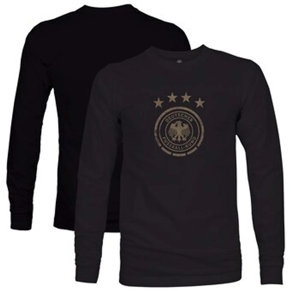 Men's 1863FC Black Germany National Team Mono Badge Long Sleeve T-Shirt
