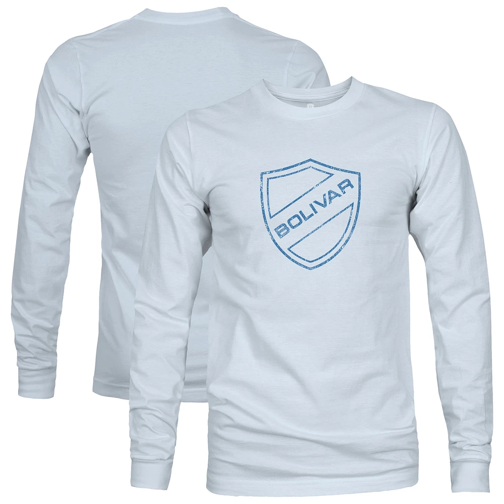 Men's 1863FC Light Blue Club Bolívar Mono Badge Long Sleeve T-Shirt