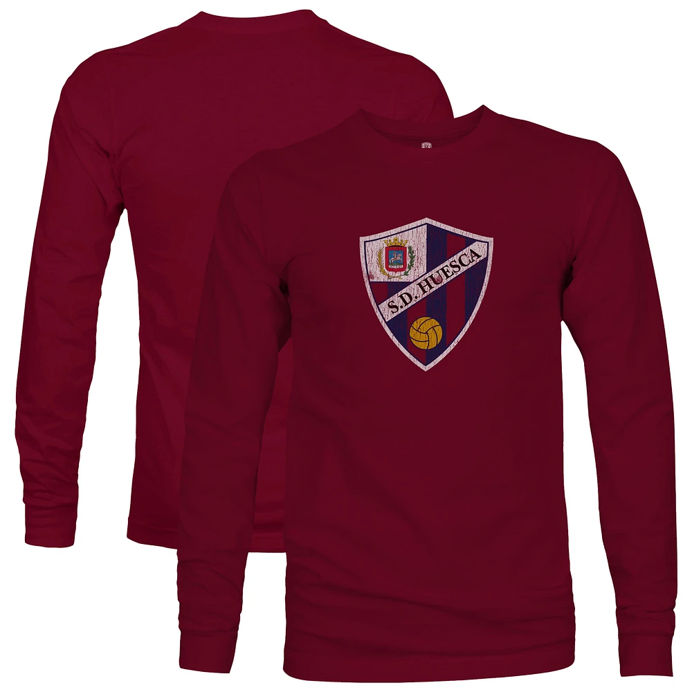 Men's 1863FC Maroon SD Huesca Color Badge Long Sleeve T-Shirt