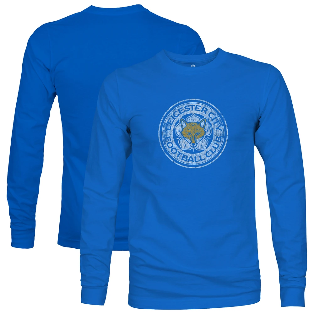 Men's 1863FC Blue Leicester City Color Badge Long Sleeve T-Shirt