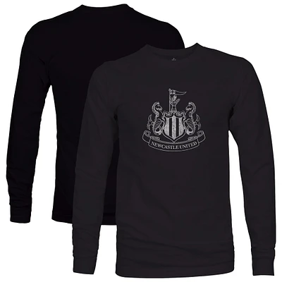 Men's 1863FC Black Newcastle United Mono Badge Long Sleeve T-Shirt