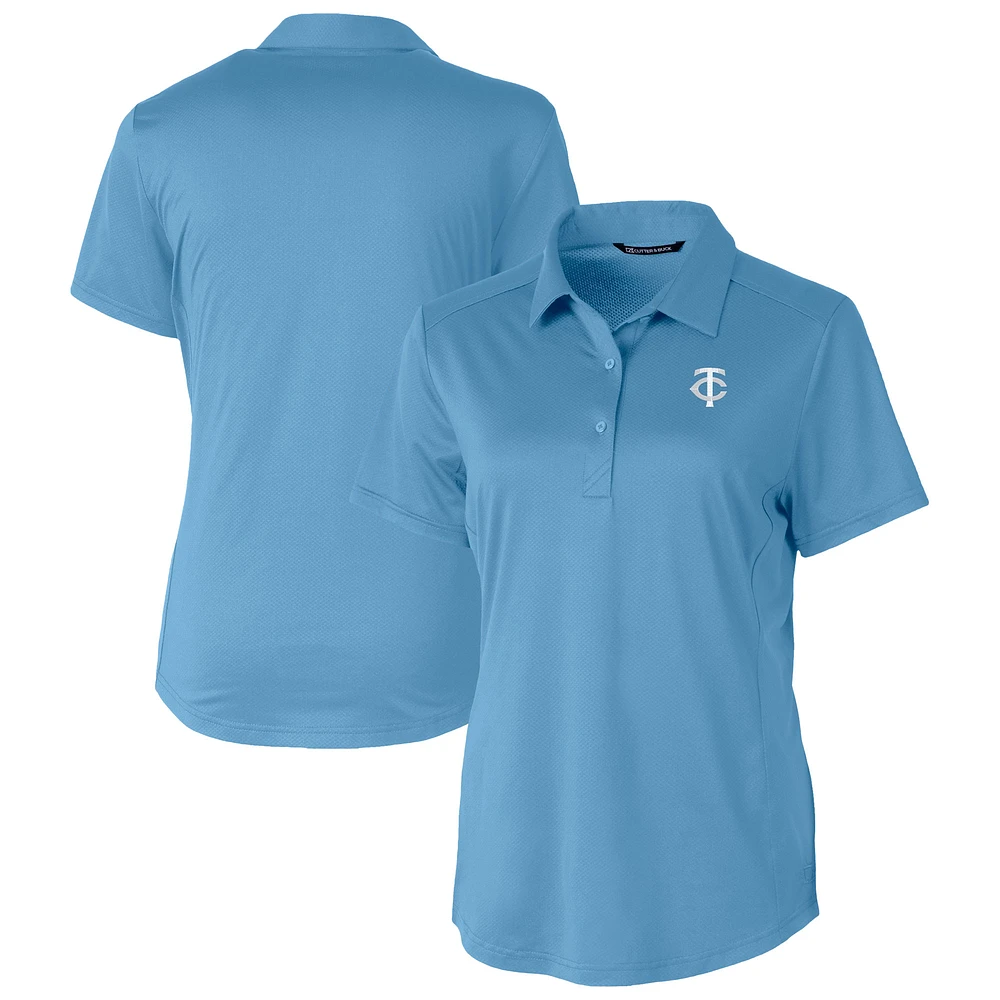 Women's Cutter & Buck Powder Blue Minnesota Twins Eco Textured Stretch Recycled Polo