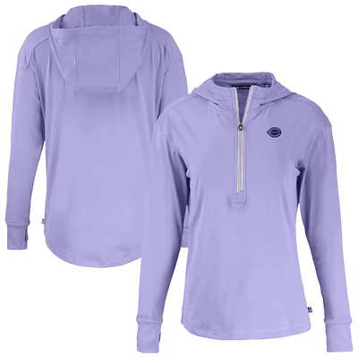 Women's Cutter & Buck Lavender Cincinnati Reds Daybreak Eco Recycled Half-Zip Hoodie