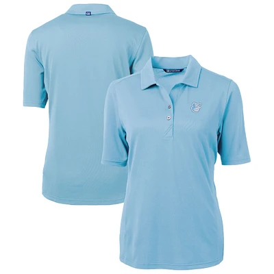 Women's Cutter & Buck Powder Blue Baltimore Orioles Virtue Eco Pique Recycled Half-Sleeve Polo