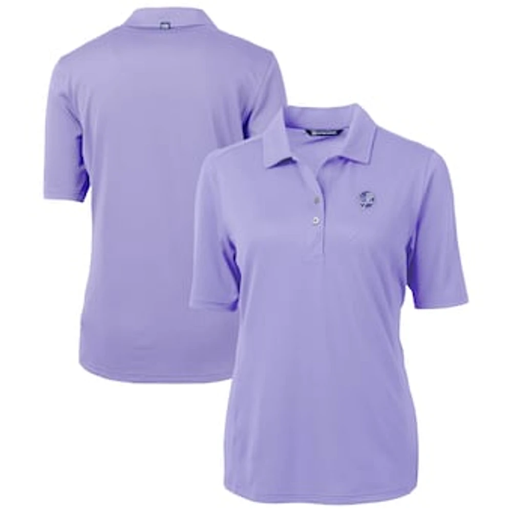 Women's Cutter & Buck Lavender New York Yankees Virtue Eco Pique Recycled Half-Sleeve Polo