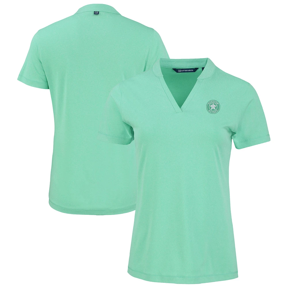 Women's Cutter & Buck Heather Mint Houston Astros Forge Heathered Stretch Blade Top