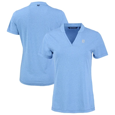 Women's Cutter & Buck Heather Powder Blue Detroit Tigers Forge Heathered Stretch Blade Top