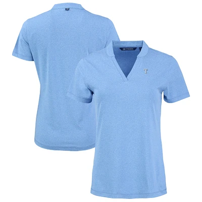 Women's Cutter & Buck Heather Powder Blue Texas Rangers Forge Heathered Stretch Blade Top