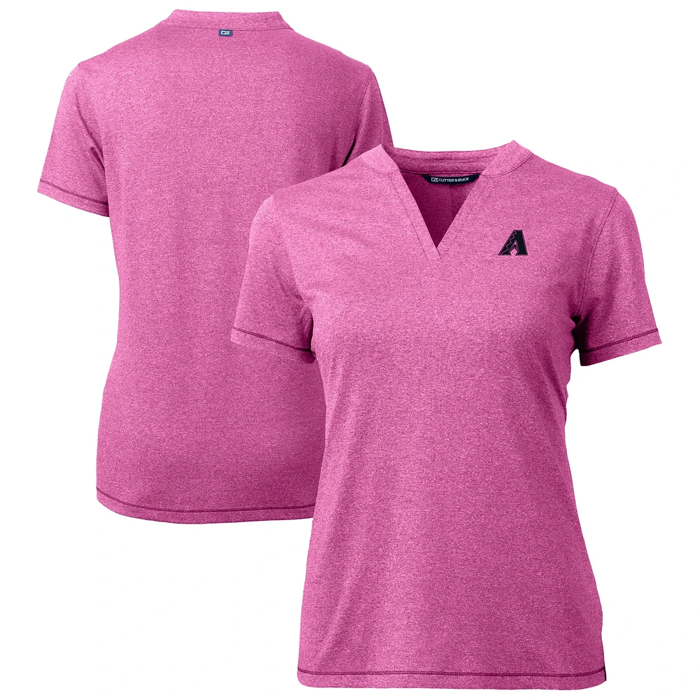 Women's Cutter & Buck Light Pink Arizona Diamondbacks Forge Heathered Stretch Blade Top