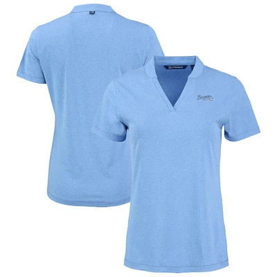 Women's Cutter & Buck Heather Powder Blue Atlanta Braves Forge Heathered Stretch Blade Top