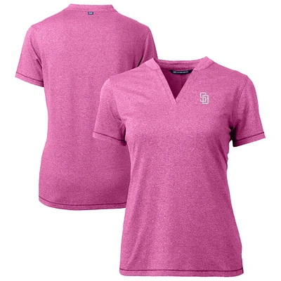 Women's Cutter & Buck Light Pink San Diego Padres Forge Heathered Stretch Blade Top