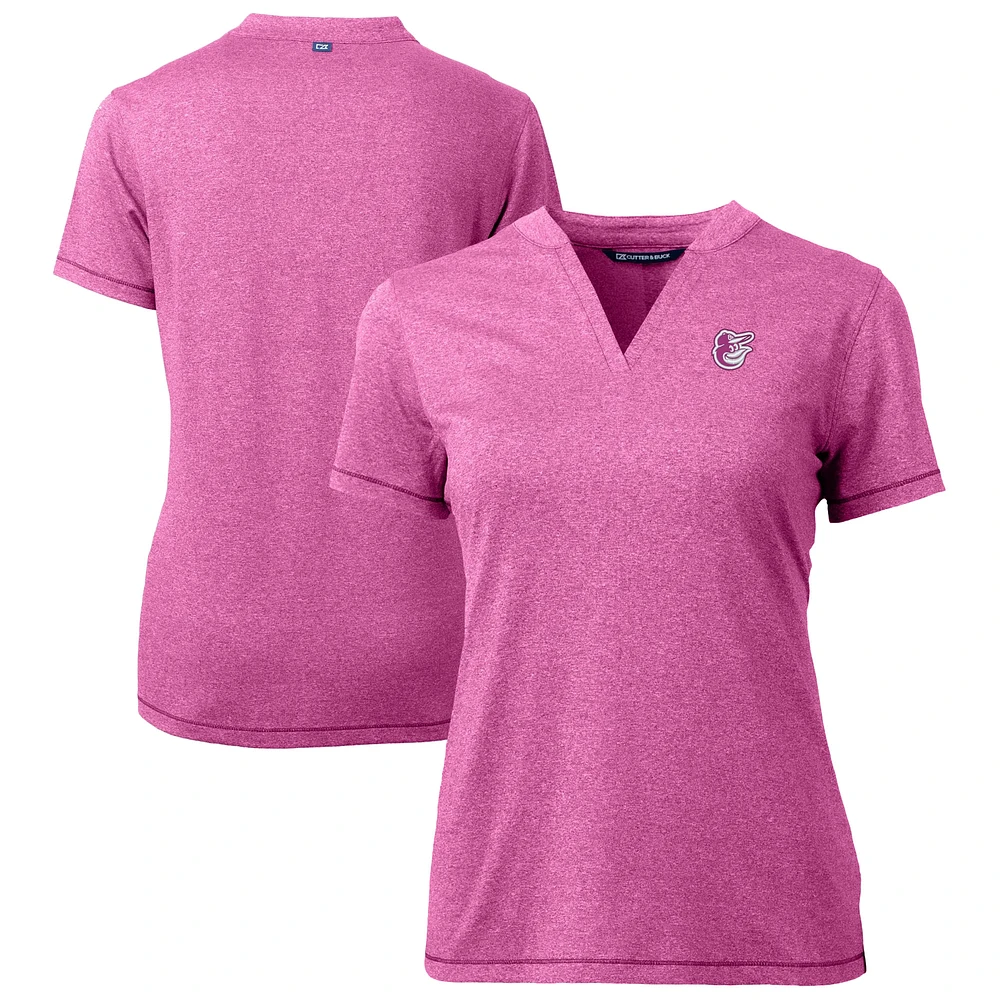 Women's Cutter & Buck Light Pink Baltimore Orioles Forge Heathered Stretch Blade Top
