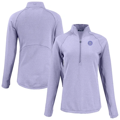 Women's Cutter & Buck Heather Purple Seattle Mariners Peshastin Eco Fleece Recycled Half-Zip Jacket