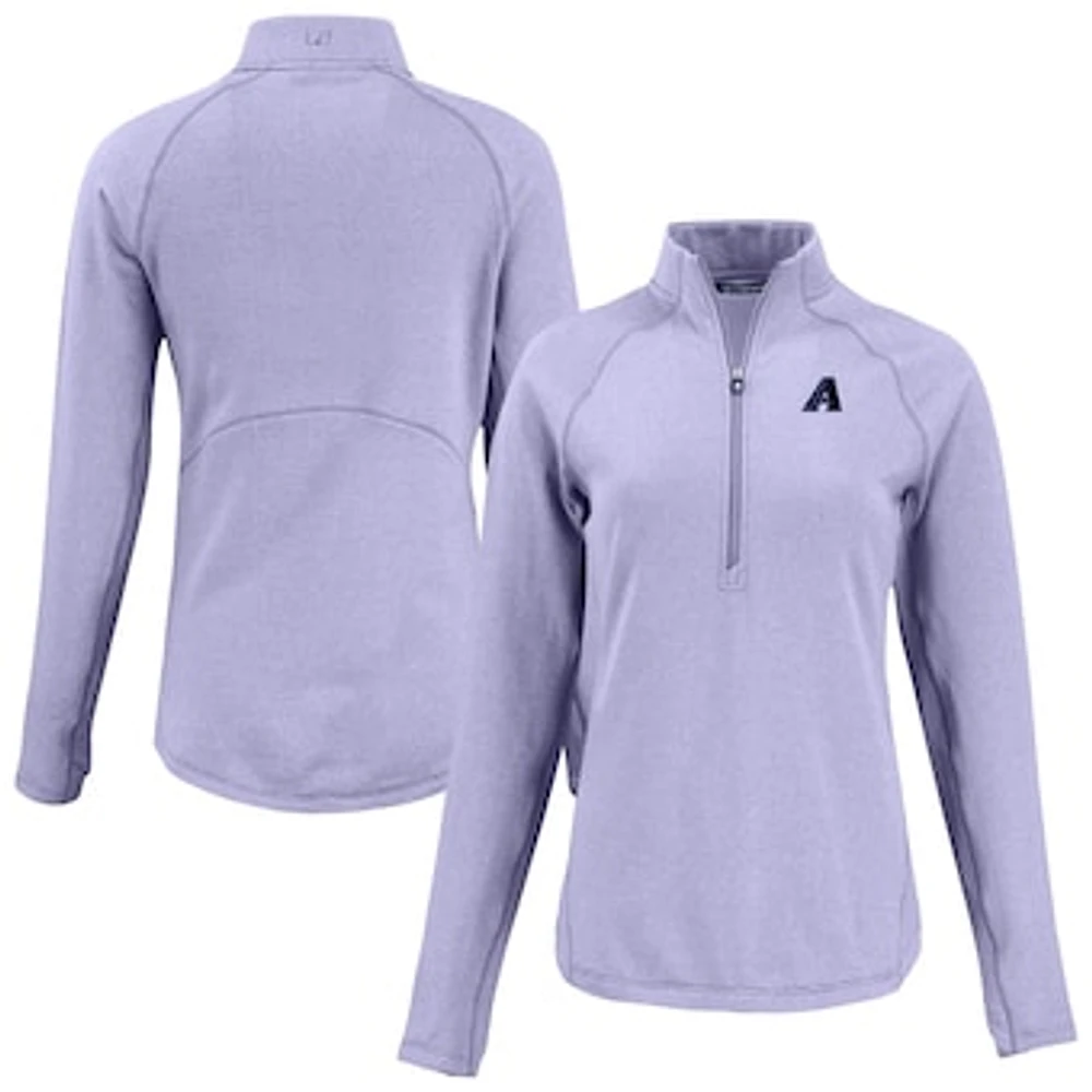 Women's Cutter & Buck Heather Purple Arizona Diamondbacks Peshastin Eco Fleece Recycled Half-Zip Jacket