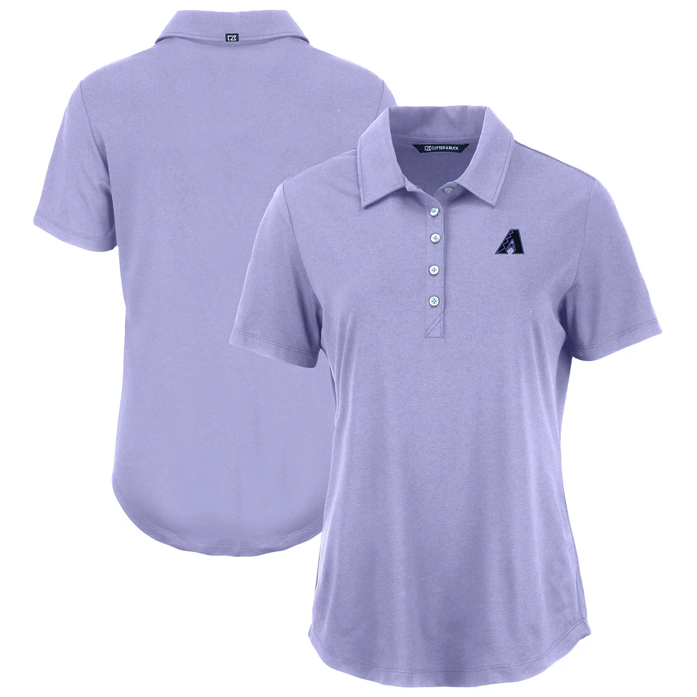 Women's Cutter & Buck Lavender Arizona Diamondbacks Coastline Epic Comfort Eco Recycled Polo