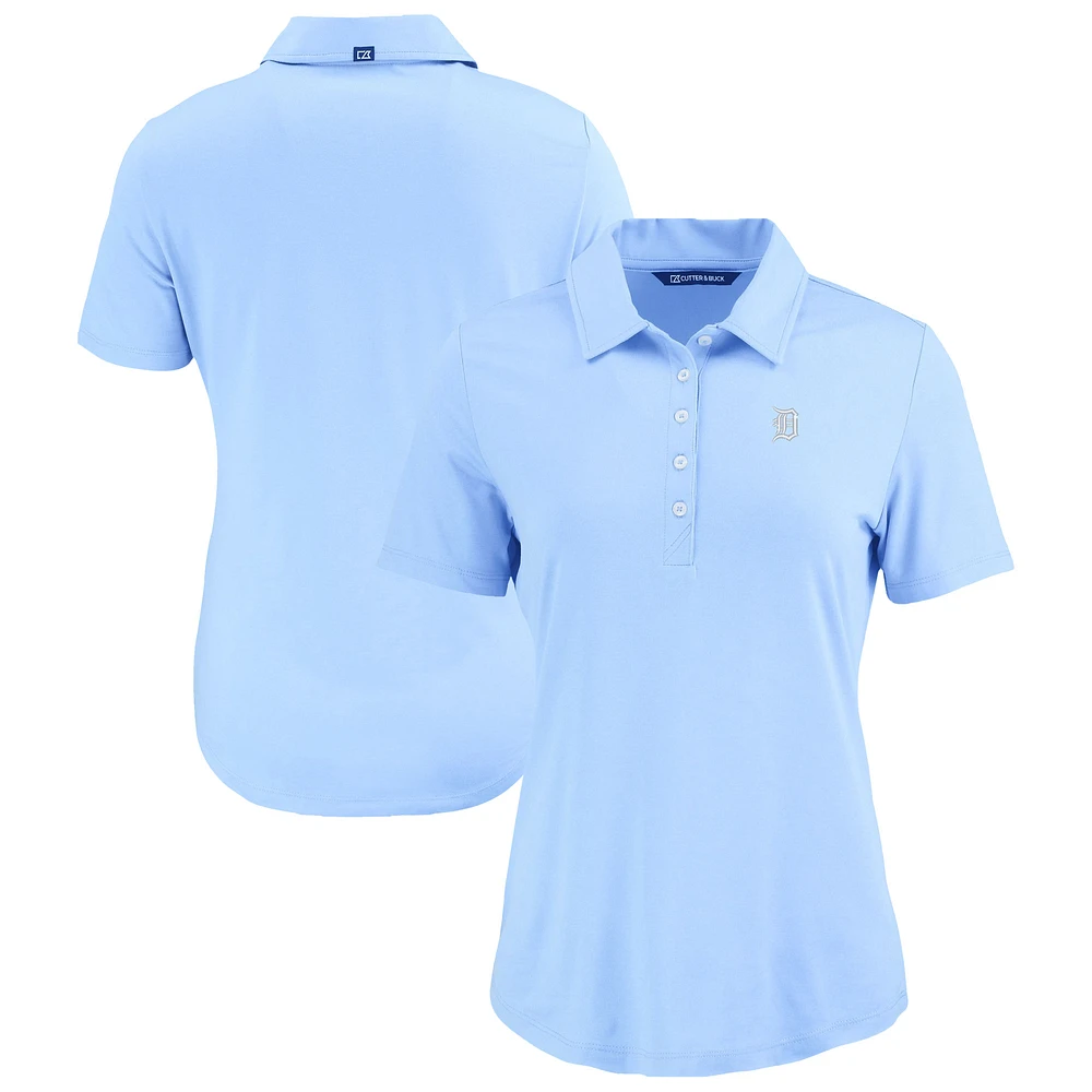 Women's Cutter & Buck Powder Blue Detroit Tigers Coastline Epic Comfort Eco Recycled Polo