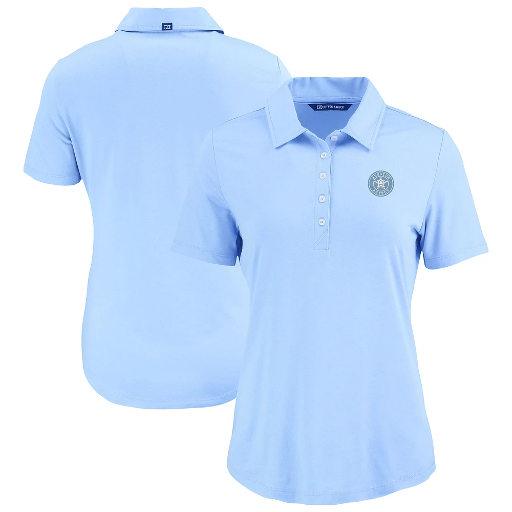Women's Cutter & Buck Powder Blue Houston Astros Coastline Epic Comfort Eco Recycled Polo