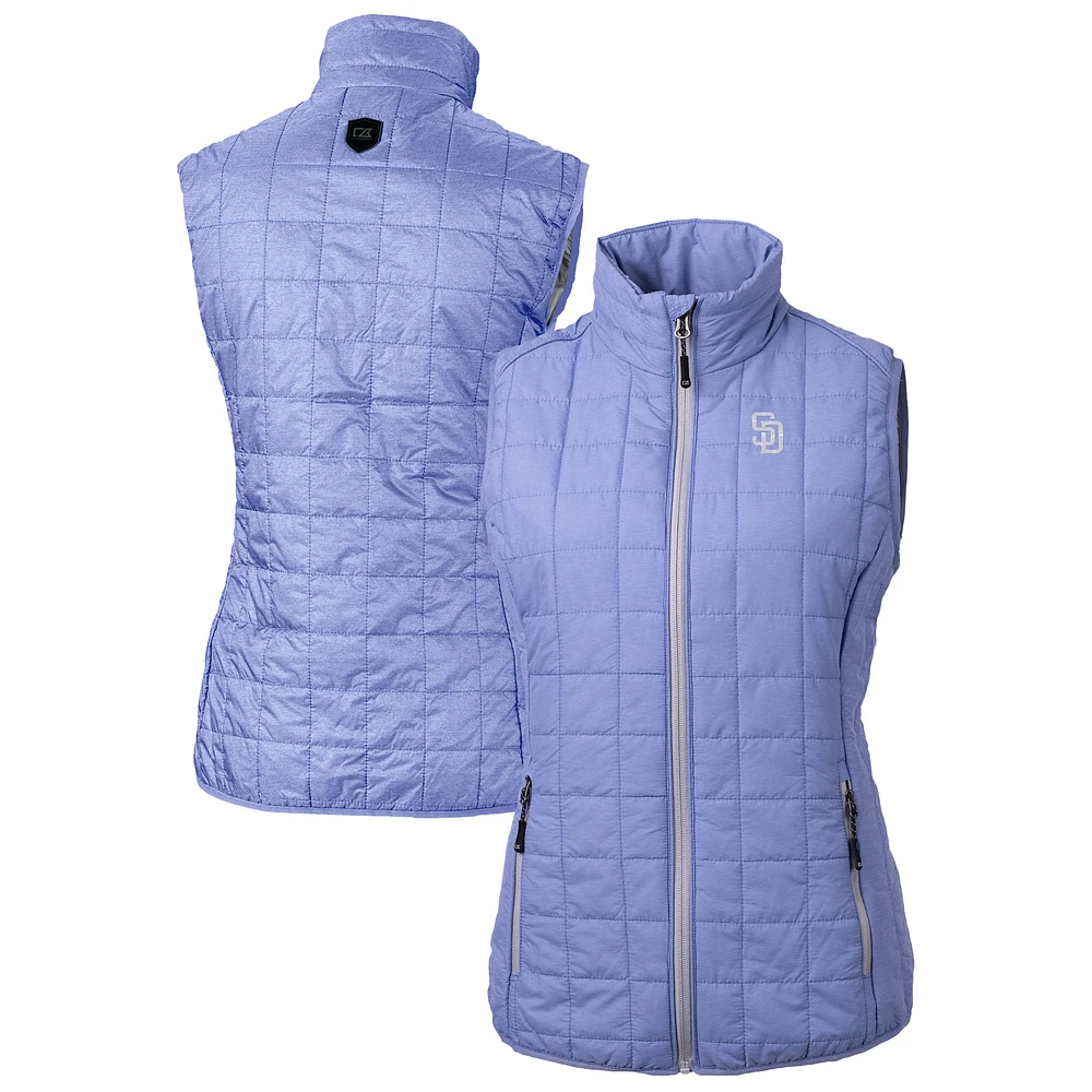 Women's Cutter & Buck Purple San Diego Padres Rainier PrimaLoft® Eco Insulated Full-Zip Puffer Vest