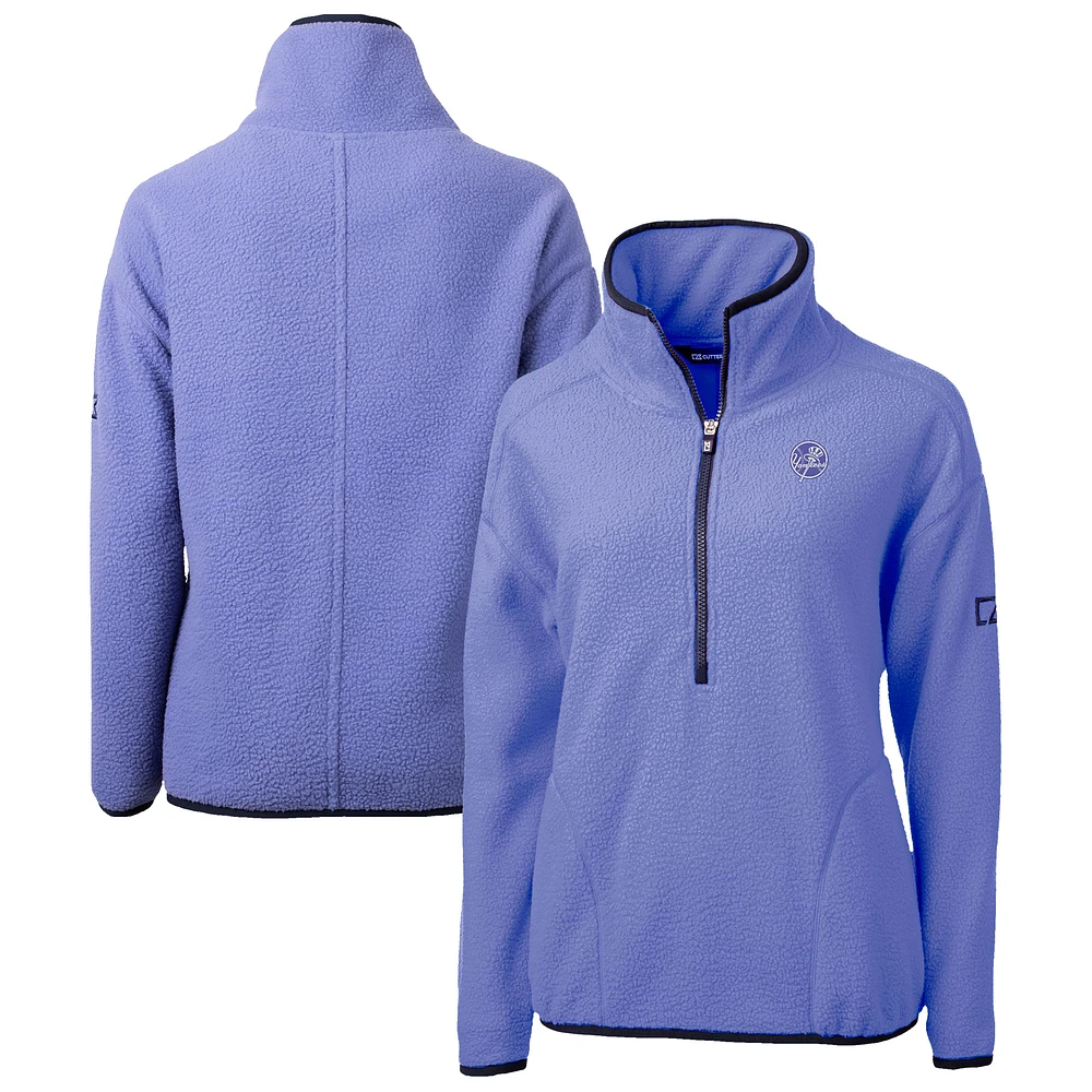 Women's Cutter & Buck Lavender New York Yankees Cascade Eco Fleece Half-Zip Jacket