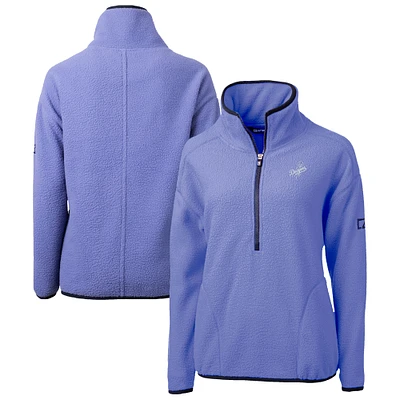Women's Cutter & Buck Lavender Los Angeles Dodgers Cascade Eco Fleece Half-Zip Jacket