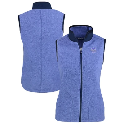 Women's Cutter & Buck Lavender Philadelphia Phillies Cascade Eco Fleece Full-Zip Vest