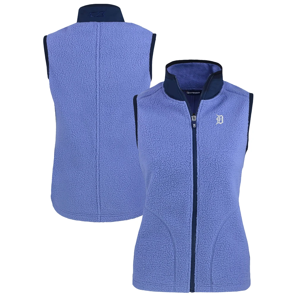Women's Cutter & Buck Lavender Detroit Tigers Cascade Eco Fleece Full-Zip Vest