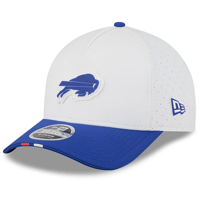 Youth New Era White/Royal Buffalo Bills 2025 NFL Training Camp A-Frame 9FORTY Adjustable Hat