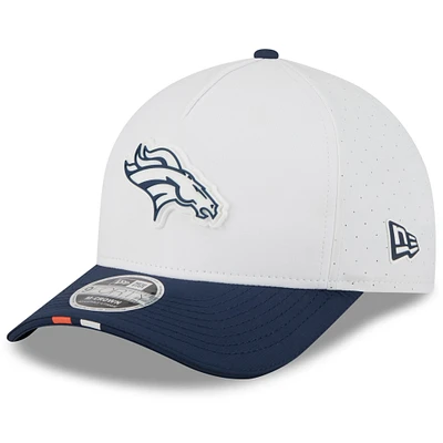 Youth New Era White/Navy Denver Broncos 2025 NFL Training Camp A-Frame 9FORTY Adjustable Hat