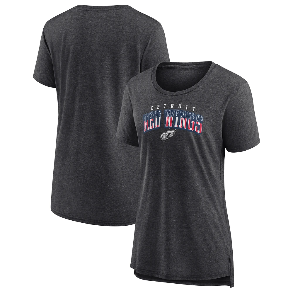 Women's Gray Detroit Red Wings Proud Tri-Blend T-Shirt