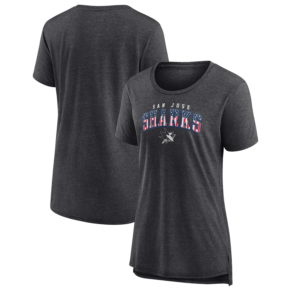 Women's Gray San Jose Sharks Proud Tri-Blend T-Shirt