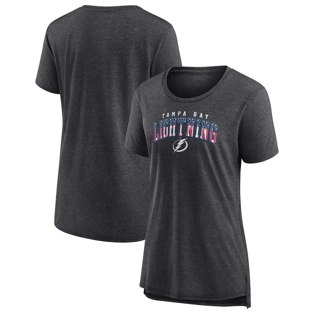 Women's Gray Tampa Bay Lightning Proud Tri-Blend T-Shirt