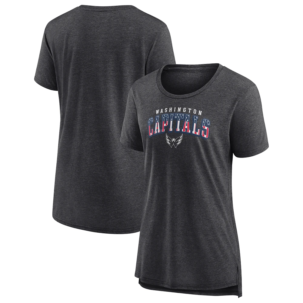 Women's Gray Washington Capitals Proud Tri-Blend T-Shirt